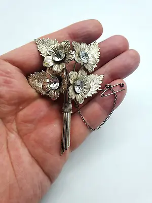 Vintage 1940s Charles Horner Floral Spray Vintage Hallmarked Silver Brooch • £80