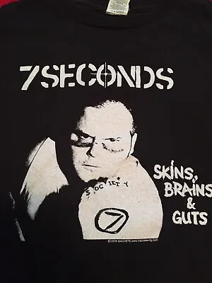 7 Seconds Skins Brains & Guts Hardcore Punk Rock Shirt Reno Nevada Music Band • $23