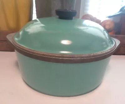 VINTAGE Club Turquoise Teal Aqua Blue Aluminum 4-Quart Dutch Oven Stock Pot • $45.95