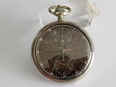 1940s 2nd WW GERMAN MILITARY MINERVA DUGENA CHRONOGRAPH CAL. 19-9CH POCKET WATCH • $554.92