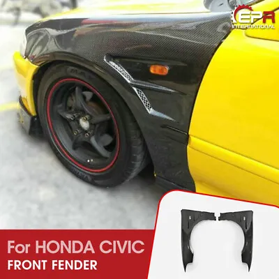 For 92-95 Honda EG Civic Carbon Glossy Ven Style Front Fender Mudguards Body Kit • $838