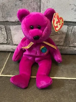TY Millenium Beanie Baby Bear With Tag • £8.80