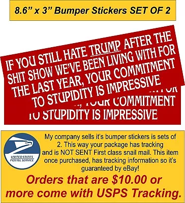 Commitment To Stupidity Bumper Sticker Window Decal Various Sizes SET OF 2 • $11.99