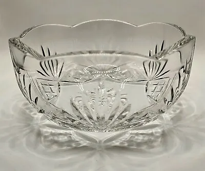 Rogaska Lead Crystal Bowl Flower Design Scalloped Edge • $20