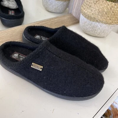 Haflinger Wool Comfort Lounge Black Slipper Women Size 41 US 10 • £36.86