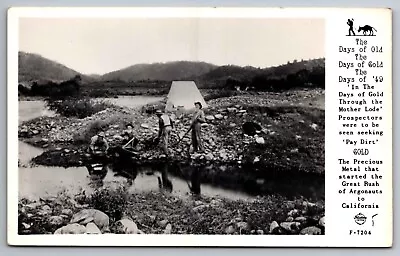 RPPC Postcard Of Gold Miners Along A Stream Northern California   F24 • $18.89