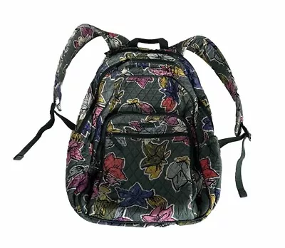 Vera Bradley Campus Backpack Falling Flowers Green Pattern RETIRED • $14.99
