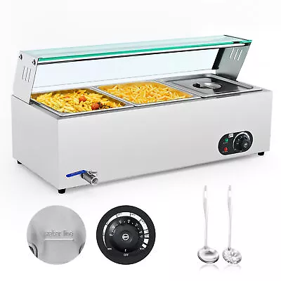 Electric Bain Marie Buffet Server 3 Pan 1500W Commercial Countertop Food Warmer • $229.99