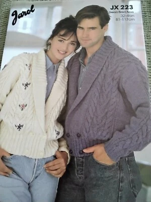 £0.99 • Buy Jarol Knitting Pattern JX223. Unisex Shawl Collar Cable Jacket. Aran. 32-46  C 