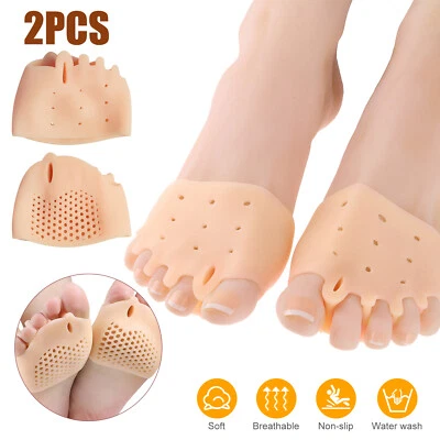 $7.48 • Buy 2PCS Silicone Toe Orthotics Corrector Separator Pain Relief Foot Forefoot Pads