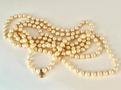 Chanel Vintage Faux Pearls 63  Long Necklace The Real Deal To Layer Those Pearls • $1150