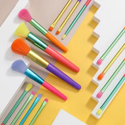 15Pcs Rainbow Rainbow Makeup Brushes Colourful Make Up Brush Set  Lips Tools • $14.70