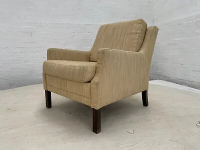 EB3105 Danish Brown Striped Wool Arm Chair Mid-Century Modern Lounge Retro MNOR • £225