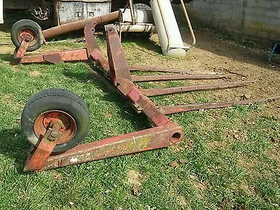 000 3 Point Hitch Large Square Bale Stacker Mover 4 Fork Farm Implement W Wheels • $375