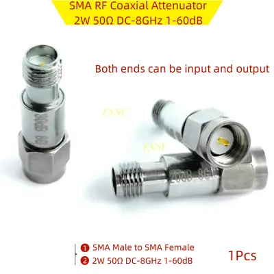 SMA RF Coaxial Attenuator DC-8G 2W 50Ω 1/2/3/4/5/6/7/8/9/10/15/20/30/40/50/60dB • $4.79