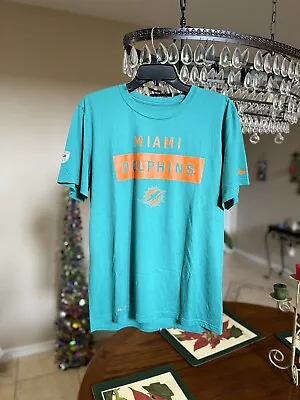 Nike Dri-Fit Miami Dolphins Mens Short Sleeve T-Shirt Size Large • $17.99