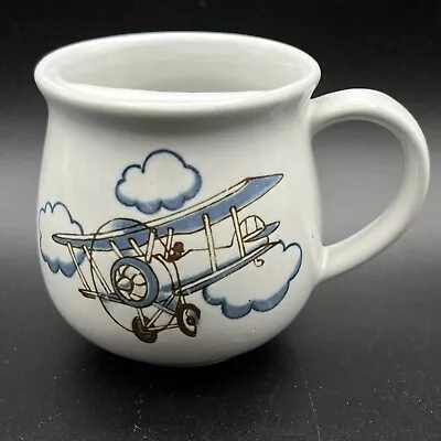 Vintage Otagiri Propeller Biplane Hot Air Balloon Mustache Shaving Mug Cup • $15