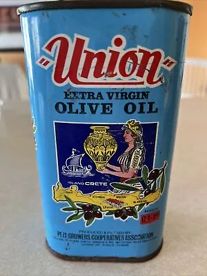 Vintage Union Extra Virgin Olive Oil Tin Can • $24