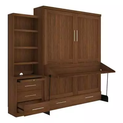 RoomAndLoft Brentwood Queen Contemporary Solid Wood Murphy Wall DeskBed And S... • $2415.41