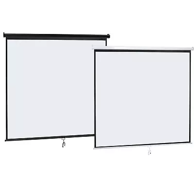 120  Manual Pull Down Auto Lock Projector Projection Screen Party Movie 84 X84  • $65.58