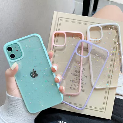 $5.93 • Buy Glitter Star Shockproof Clear Case For IPhone 14 13 Pro Max 12 11 XS XR 8 Cover