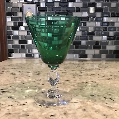 Morgantown Glass ~   Roanoke  Venetian Green 5 7/8” Water Goblet ~ Mint #7688 • $14.50