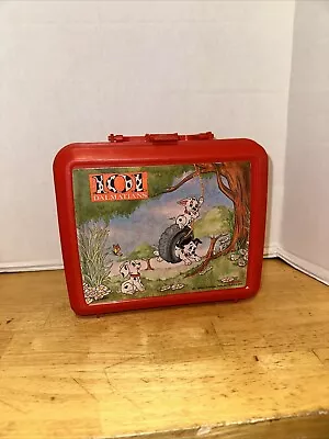 Vintage Disney 101 Dalmatians Aladdin Plastic Lunch Box Red 90s USA • $18
