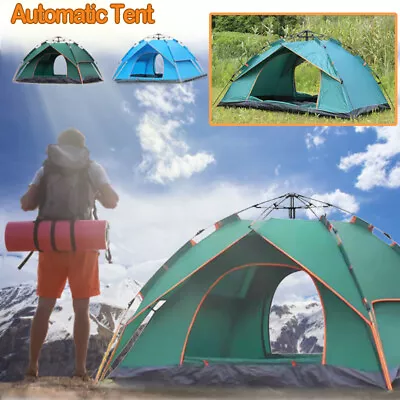£25.66 • Buy Outdoor Waterproof Large Tent 2-4 Person Automatic Instant Pop Up Camping Tent