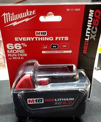 Milwaukee M18 (48-11-1850) 5.0 AH Battery. **Brand New** (Single Battery) • $63.99