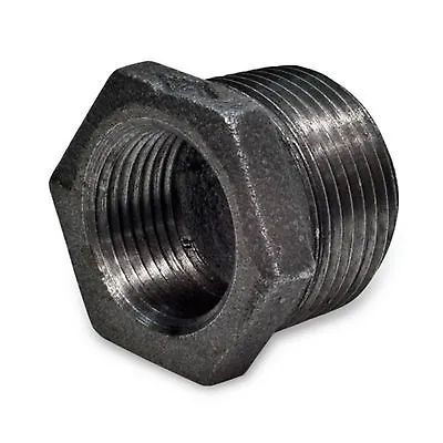 Lot Of (10) 1/2  X 1/4  Black Malleable Iron Bushing Reducer Plumbing Fitting  • $19.29