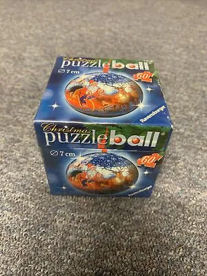 2005 Sealed Ravensburger 3D Puzzle Ball Christmas Ornament Santa With Reindeer • $12