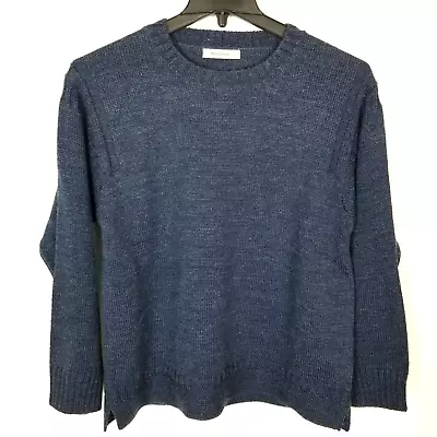 Woolovers Men 100% Wool Sweater Pullover Size L Navy Crew Neck • $37.99