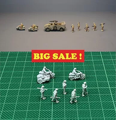 1/144 WWII German DAK Soldiers & BMW Motorcycle Resin Kit • $9.80