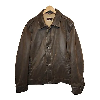 Rogue Cruiser Jacket Men's XL Brown Button Zip Pockets Bomber Hipster Moto • $36.43