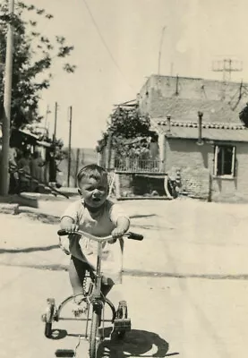 #34550 XANTHI [?] Greece 9.5.1955. Boy & Bicycle. Photo. • $9