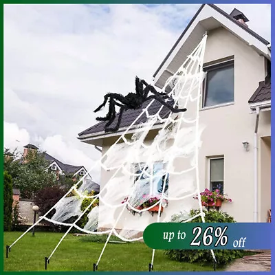 Halloween Decoration Giant Spider Web Party Props Decor Outdoor Fancy Dress 16FT • £6.95