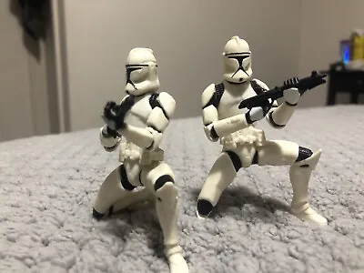 STAR WARS Clone Trooper II Army Builder 3.75” Figures (x2) (LOOSE) Hasbro • $42