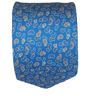 PAL ZILERI SARTORIALE Blue Paisley Silk Tie ITALY 62 / 3.6  EC • $64.98