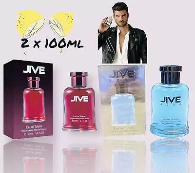 2 Men's Perfume Eau De Toilette Spray Jive Aqua /Jive Absolut 100ml Gift Set • £12.99