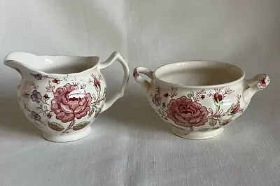 Johnson Bros Pink Rose Chintz Creamer Sugar  Bowl (no Lid) • $7.99