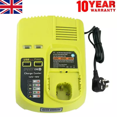 P117 Battery Charger For RYOBI One+Plus High Capacity 18Volt Lithium-Ion P108 UK • £14.93