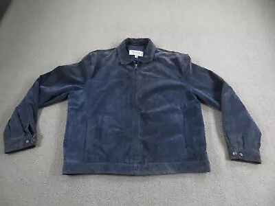 Wilson Leather Suede Leather Jacket Mens XL Blue Full Zip Distressed Pockets • $46.95