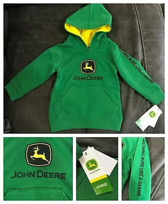 New John Deere Toddlers 'Nothing Runs Like A Deere' Hooded Jumper Sz 12 Months • $55