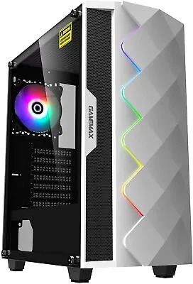 GameMax ARGB Mid Tower ATX Tempered Glass  PC Computer Case - White Diamond /LN • £38.59