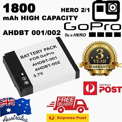 $16.76 • Buy Battery For AHDBT-001 ABPAK-001 AHDBT-002 Go Pro GoPro HD HERO2 HERO 3d Camera