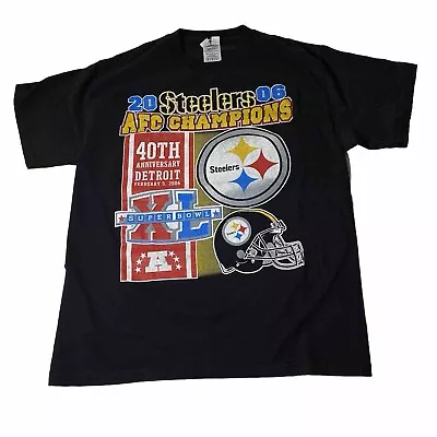 Vintage Pittsburgh Steelers T Shirt 2000’s Size Medium Super Bowl 2006 • $24.88