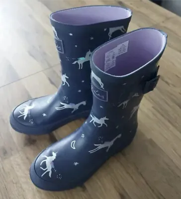 Joules Girls Printed Wellies- Navy Horses 🐎- Jnr 1/33 • £27