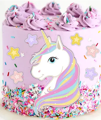 $20.95 • Buy Unicorn Cake Topper Large Edible Icing Image Cut Out Decal Party Decoration #167