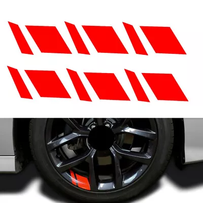 6x Red Reflective Car Wheel Rim Vinyl Decal Stickers For 16 -21  Accessories USA • $3.89