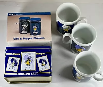 Morton Salt Coffee Mug Salt & Pepper And Recipe Box • $15